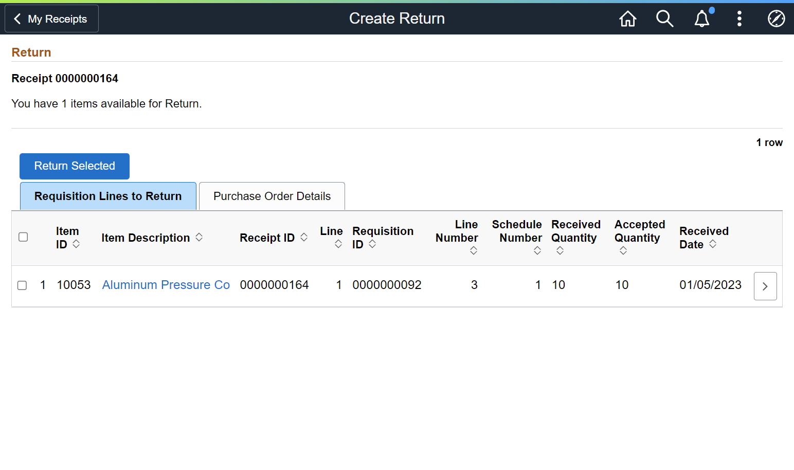 PeopleSoft FSCM Update Image 45 | Manage Receipts