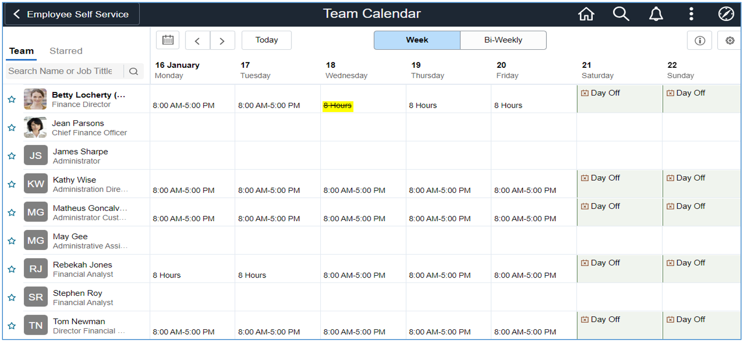 Employee Self Service Flexible Schedule Change PeopleSoft HCM PUM