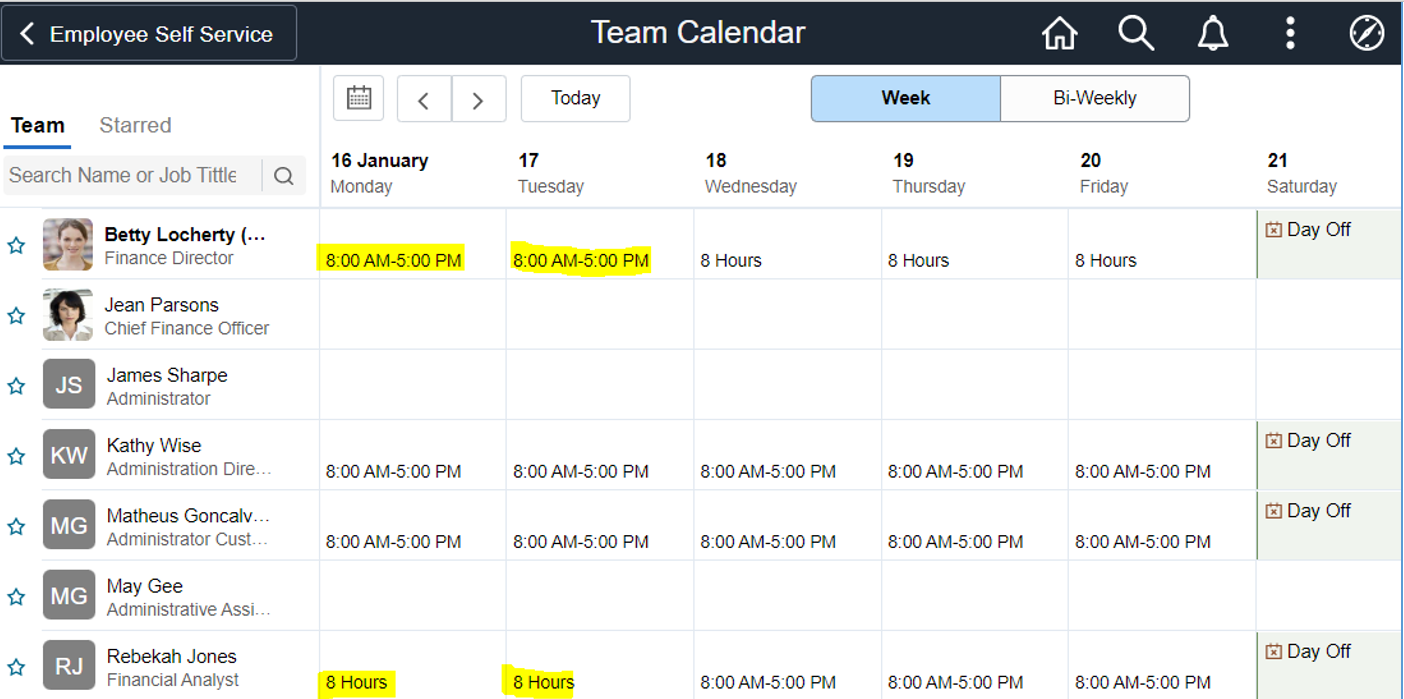 Employee Self Service Flexible Schedule Change PeopleSoft HCM PUM