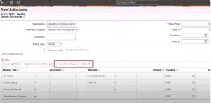 Fluid-Travel-Authorization-page-Populate-from-Template-Quick-Fill-options.