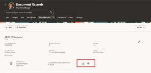 Fig 1 - Preview button on Documents of Records | Oracle HCM 24C | Unlocking Redwood Features