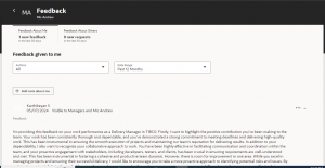 Fig 5 -Feedback Page -- Enhance Feedback with AI Assistance in Oracle HCM Cloud