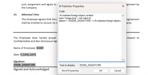 Fig 3: Configuring E signature in RTF Template | Configuring Manual Signatures in Oracle HCM Journeys | Oracle HCM Cloud