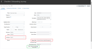 Fig-06 - Enabling “Open report on same tab as task” option within “Know Your Team” task