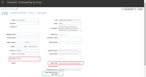 Fig-07 - Enabling “Open report on same tab as task” option within “ID Card Policy” task