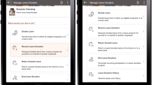 Fig 1 Manage Leave Donation Mobile Page