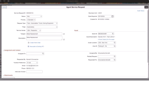 Fig 1.2 PeopleSoft ALM – Add Service Request