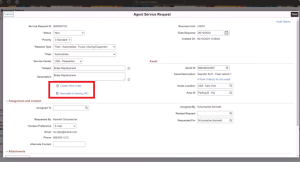 Fig 1.3 PeopleSoft ALM – Agent Service Request Page