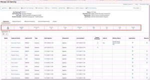 Figure 03 Navigating to applicants' details page in manage job opening page