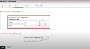 Figure 04 Navigating to Manage job setup in recruiting installation page