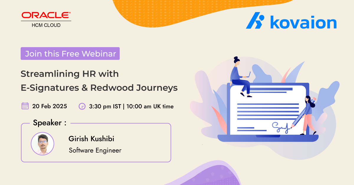 Webinar - Streamlining HR with E-Signatures & Redwood Journeys in Oracle HCM