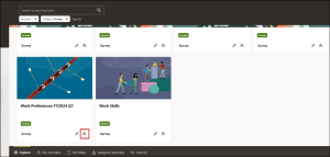 Create Survey Manager Experience with Oracle Core HR -- Fig 11 Click the Manage Assigned Journeys Icon
