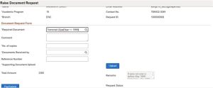 Peoplesoft HCM Update Image 30 - Raise Document Request for Students to Request Grade Cards -- Fig 2 - Raise Document Request Page