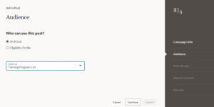 Delivering Timely Updates and Opportunities with HCM Communicate - Fig 5: Add Post Audience Section