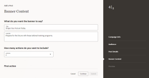 Delivering Timely Updates and Opportunities with HCM Communicate - Fig 7: Add Post Banner Content Section