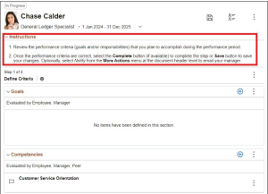 PeopleSoft HCM PUM 51 - Enhancing ePerformance with Instructions at Step level and Section Level - Section level instruction (2.1)