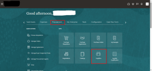 Managing Supplier Profile Change Requests in Oracle Fusion -- Fig 10: Navigate to Procurement