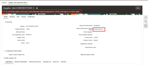 Managing Supplier Profile Change Requests in Oracle Fusion -- Fig 13: A pending approval notification