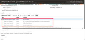 Managing Supplier Profile Change Requests in Oracle Fusion -- Fig 5: Edit Approval Rules section