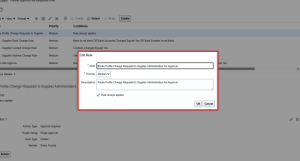 Managing Supplier Profile Change Requests in Oracle Fusion - Fig 6: Apply your custom rule