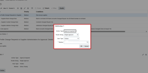 Managing Supplier Profile Change Requests in Oracle Fusion -- Fig 7: Set the Single Approver